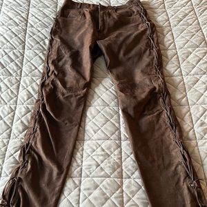 Men's Nubuck Leather Pants side lace up 32x34